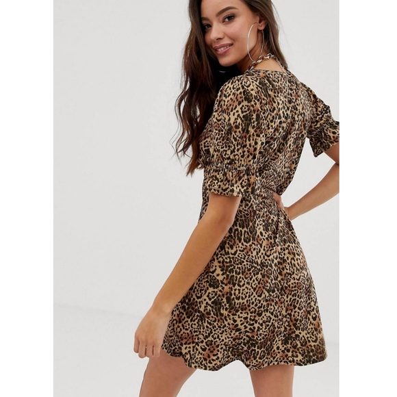 ASOS Button Through Rib Tea Dress - Picture 2 of 4